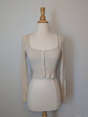 Dreamers by Debut Button Front Crop Sweater